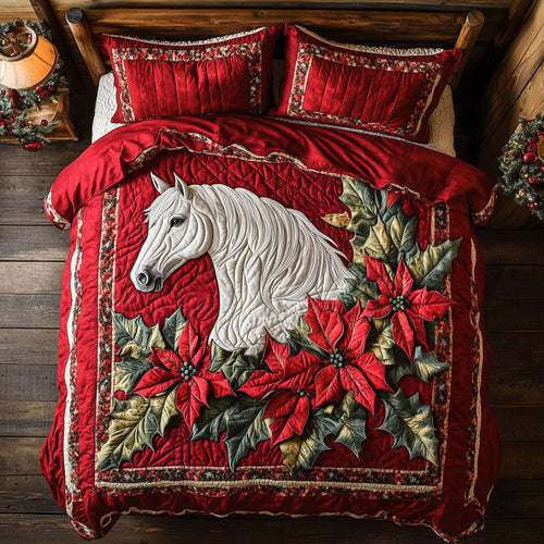 Poinsettia Horse WX2301075CL Duvet Cover Set