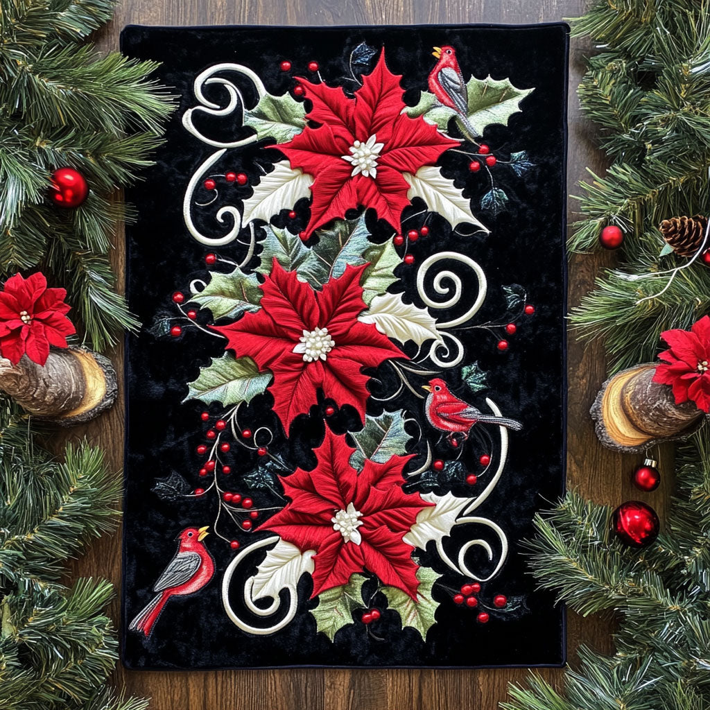 Poinsettia WX2102148CL Quilted Table Runner