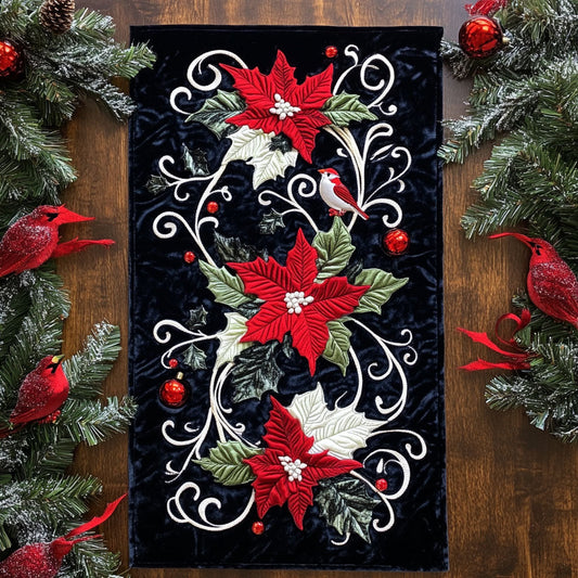 Poinsettia WX2102150CL Quilted Table Runner