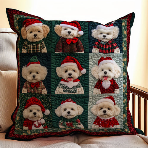 Poodle Christmas WX1302352CL Quilt Pillow Case