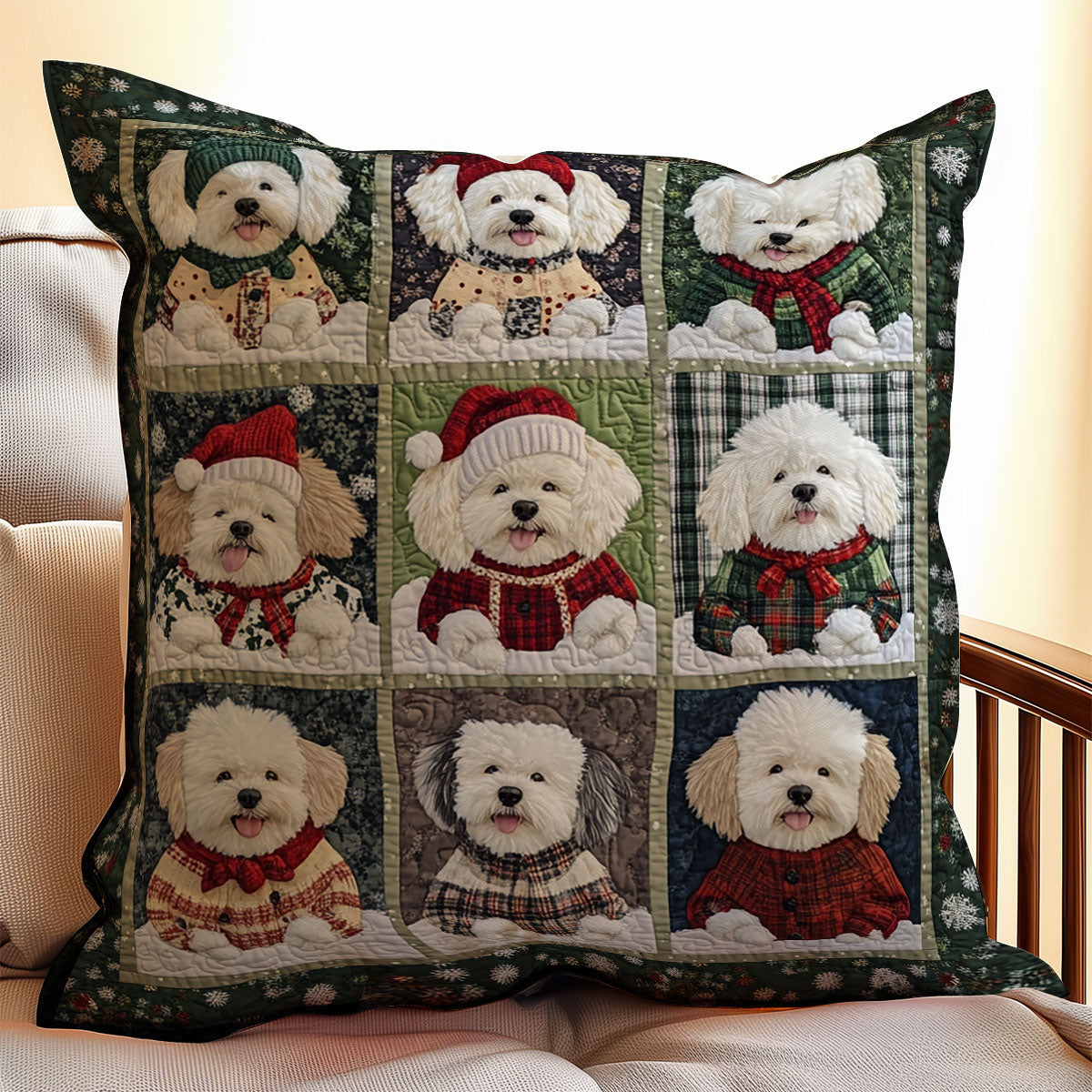 Poodle Christmas WX1302354CL Quilt Pillow Case