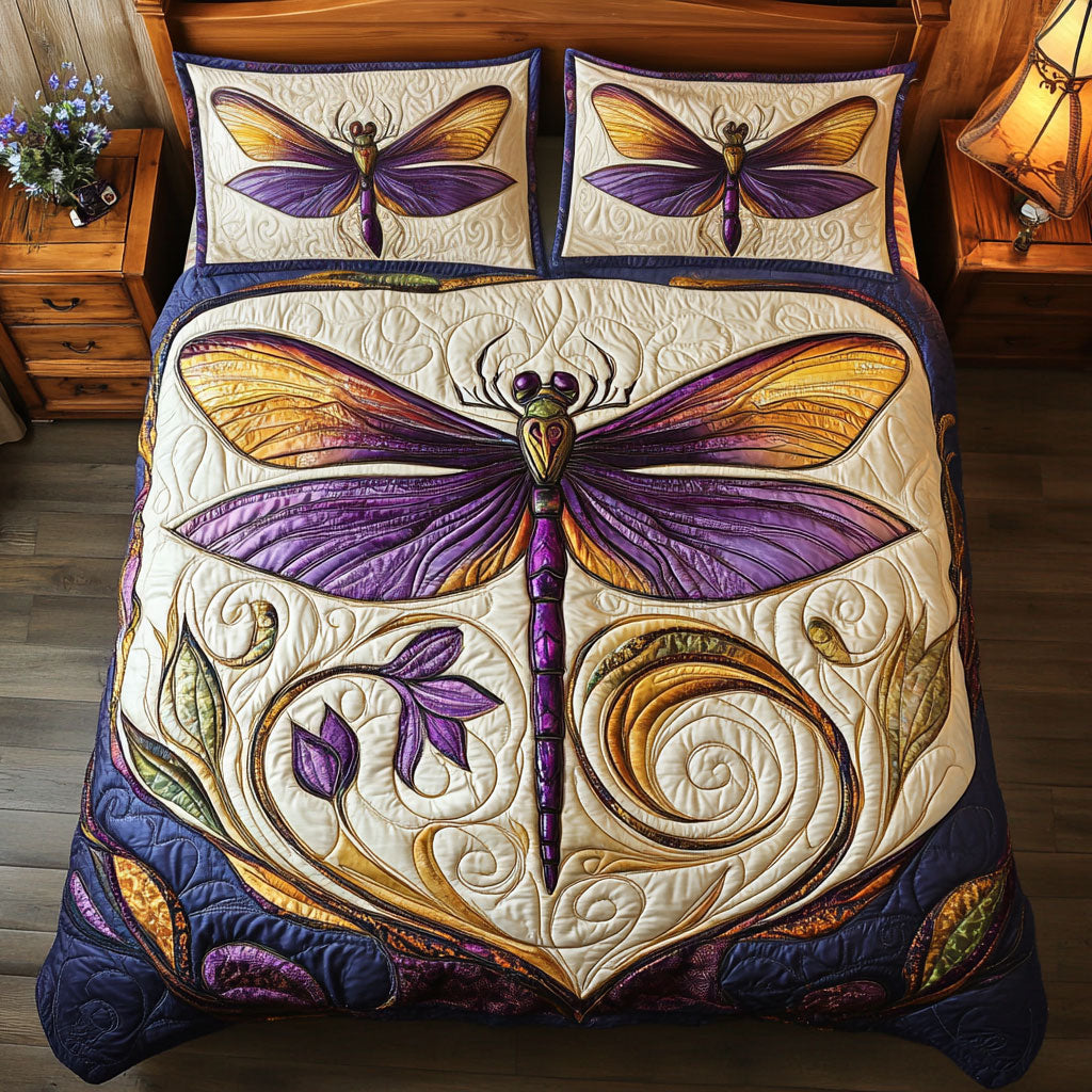 Purple Dragonfly WJ2602028CL Duvet Cover Set