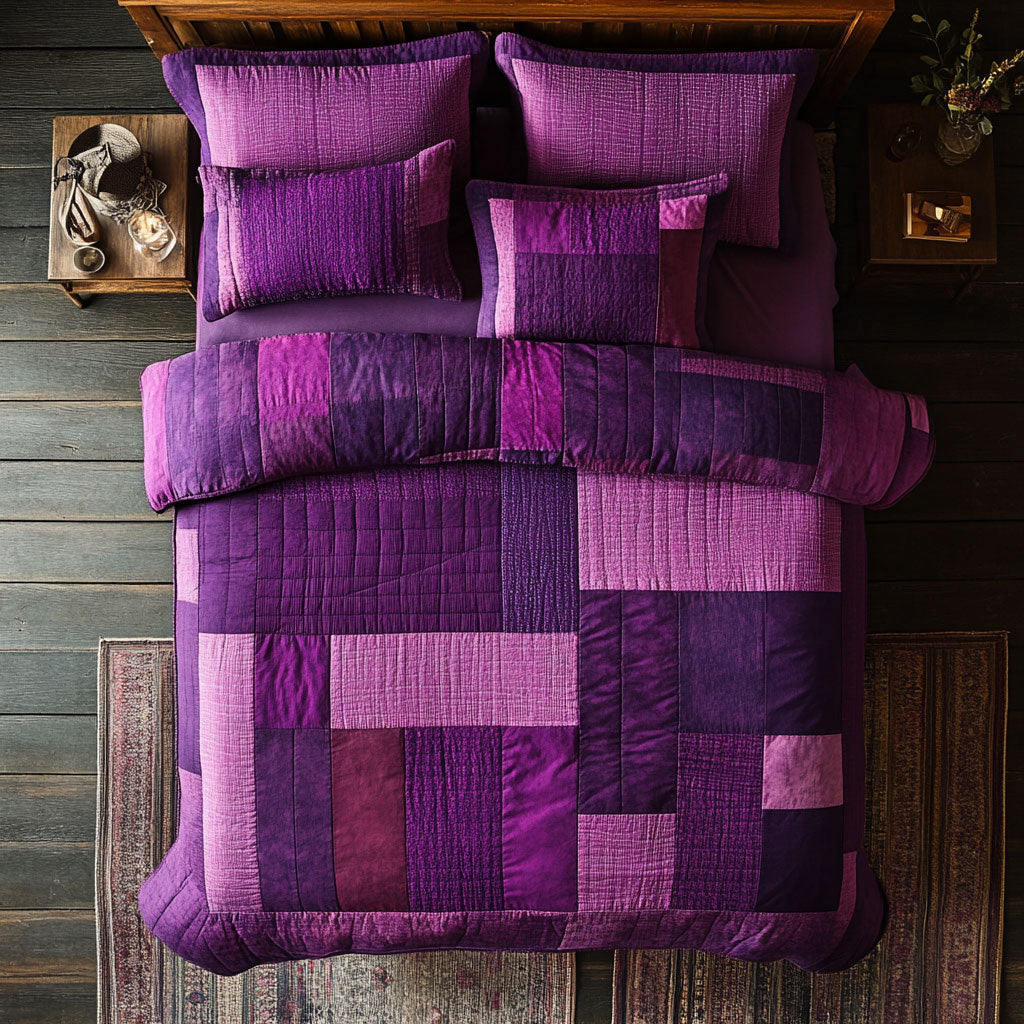 Purple Patchwork WX1302490CL Duvet Cover Set