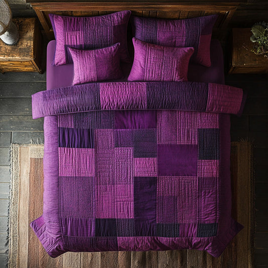 Purple Patchwork WX1302491CL Duvet Cover Set