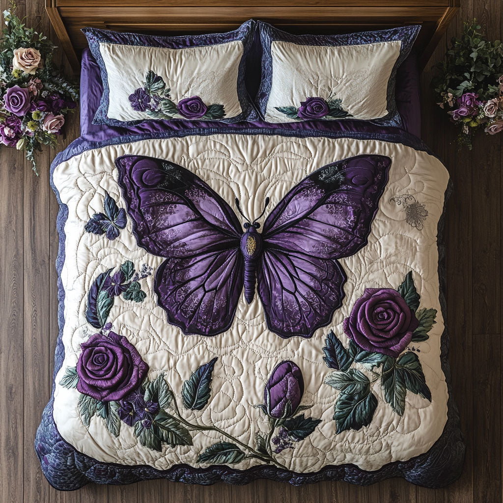 Purple Butterfly WX0501179CL Duvet Cover Set