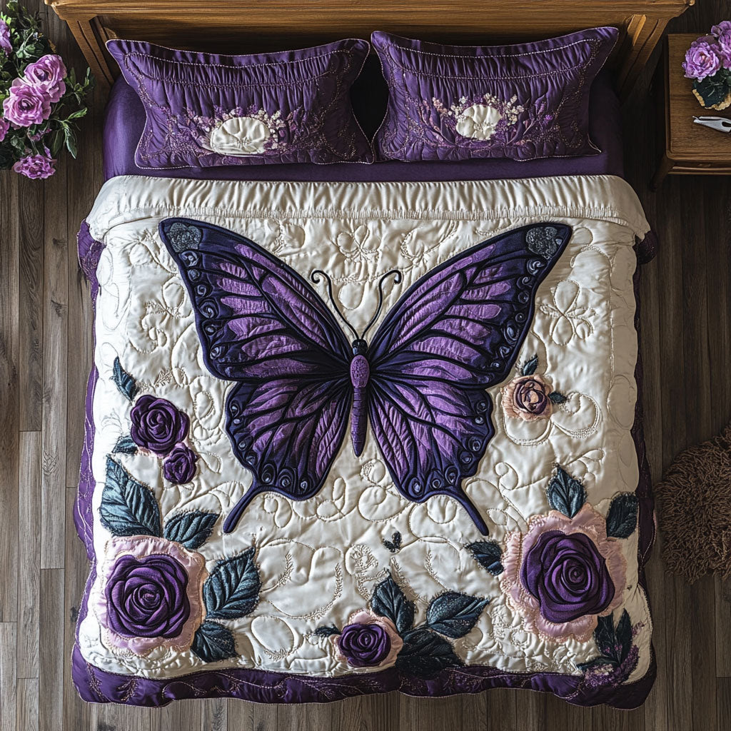 Purple Butterfly WX0501180CL Duvet Cover Set