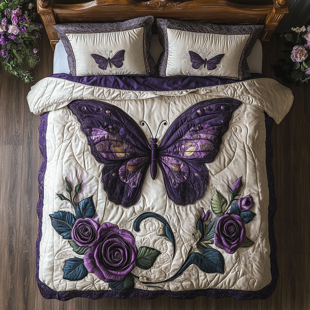 Purple Butterfly WX0501183CL Duvet Cover Set