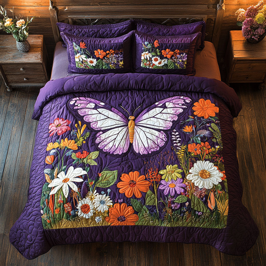 Purple Butterfly WX1601117CL Duvet Cover Set