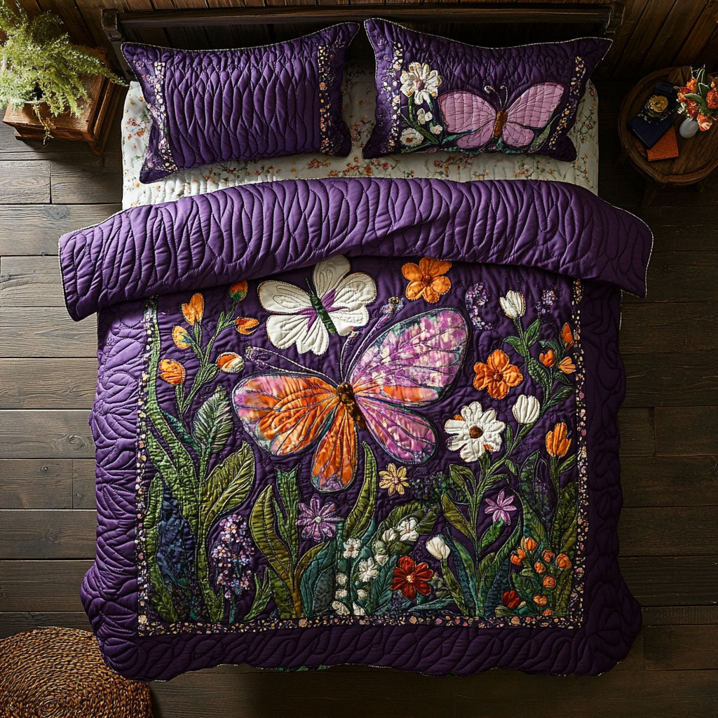 Purple Butterfly WX1601119CL Duvet Cover Set