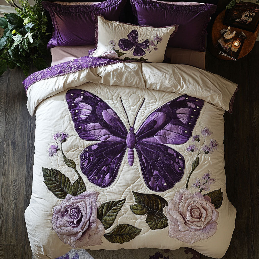 Purple Butterfly WX2402030CL Duvet Cover Set