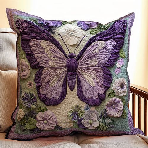 Purple Butterfly WX2802102CL Quilt Pillow Case