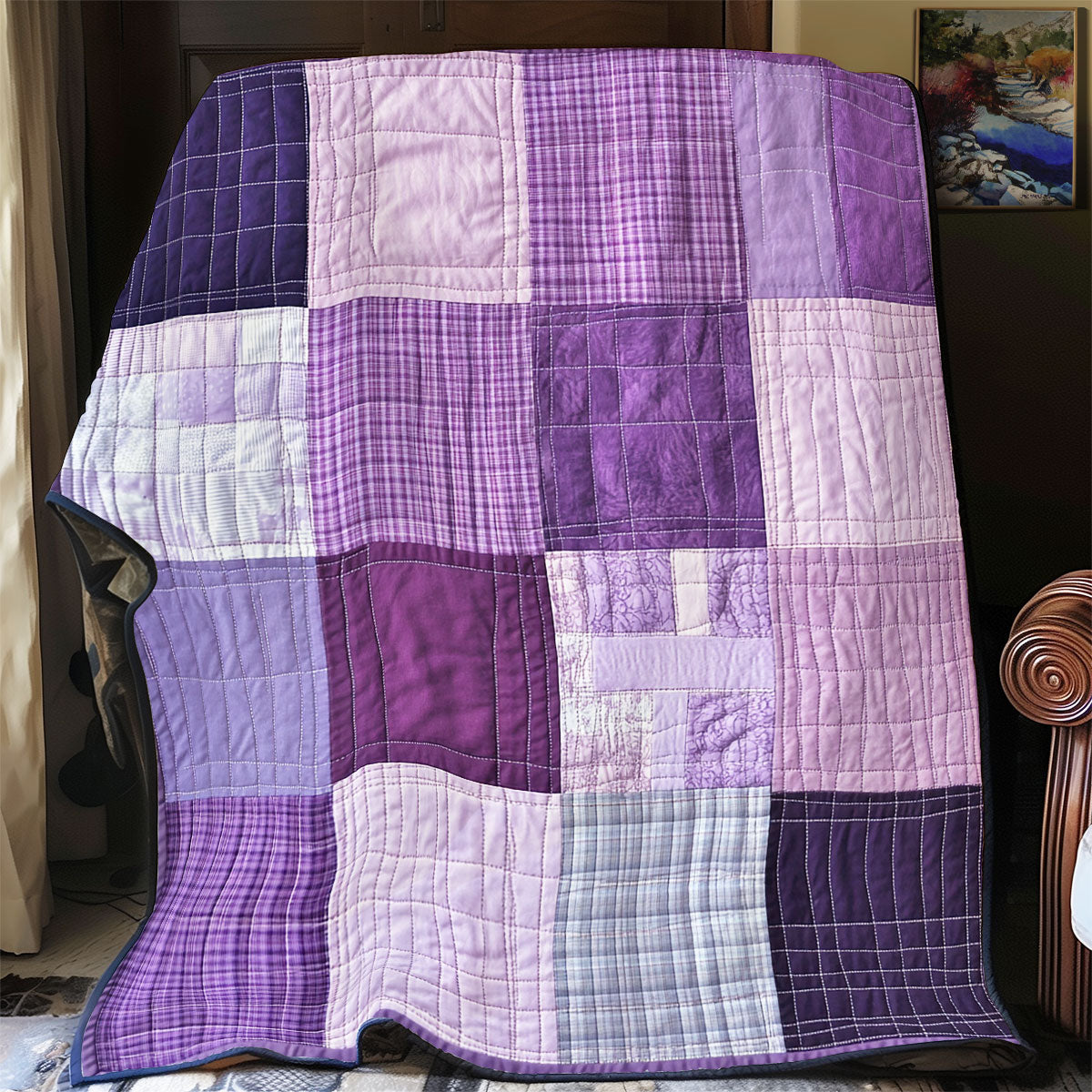 Purple Patchwork WX0702079CL Quilt