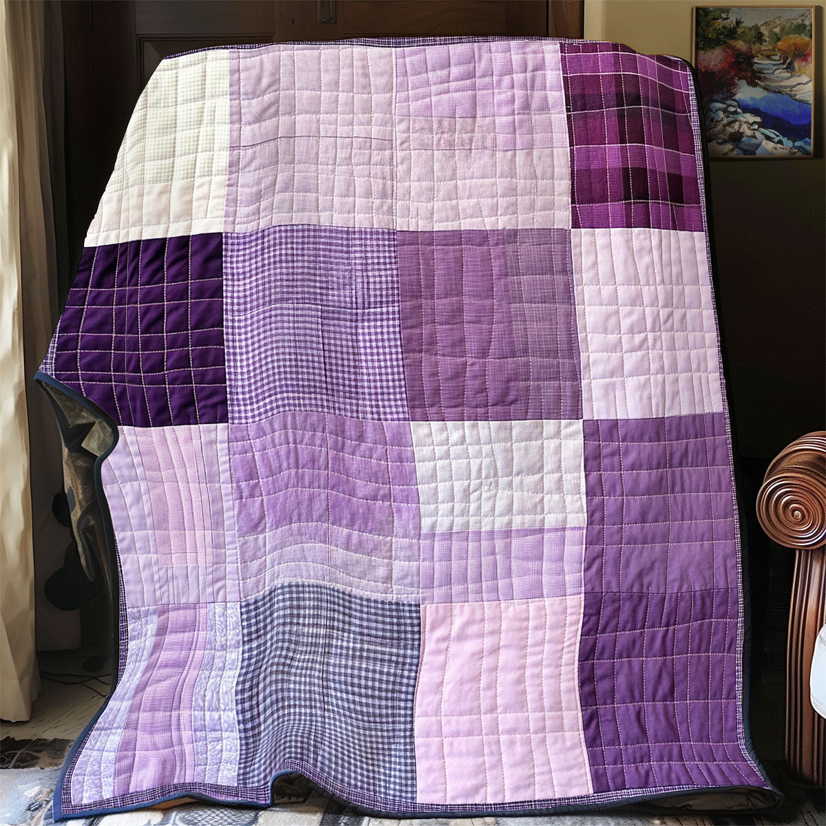 Purple Patchwork WX0702081CL Quilt