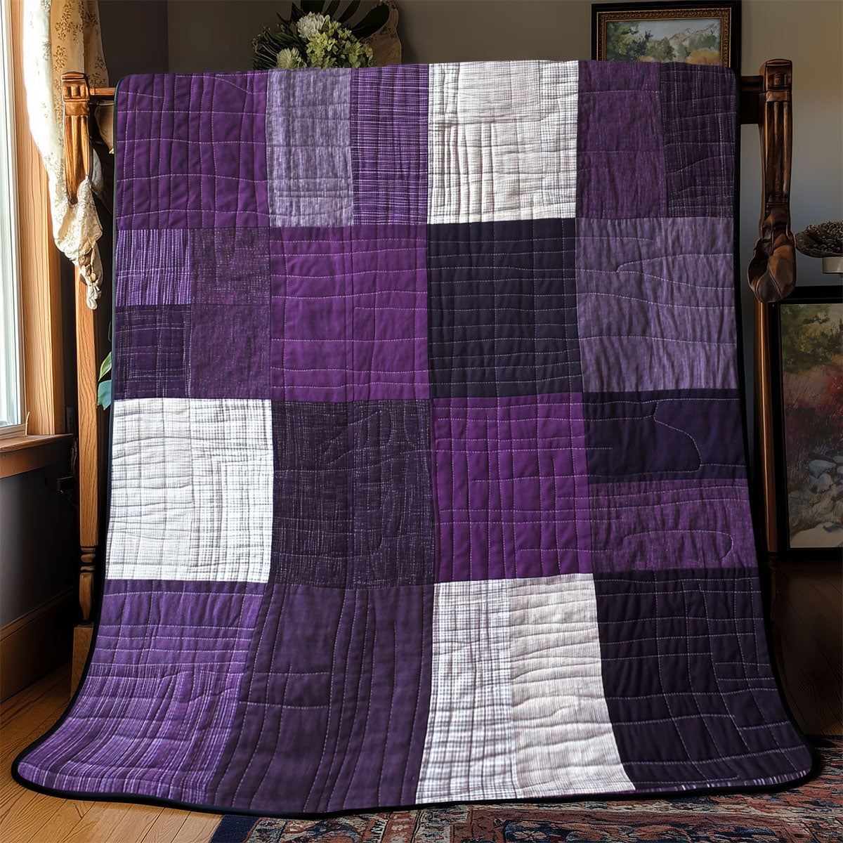 Purple Patchwork WX0702082CL Quilt