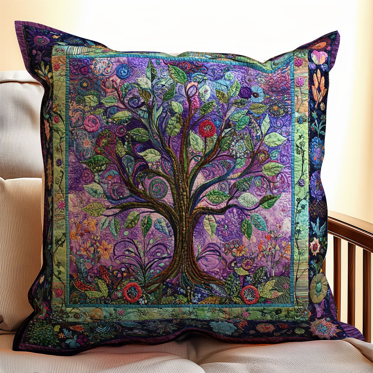 Purple Tree Of Life WX0702128CL Quilt Pillow Case