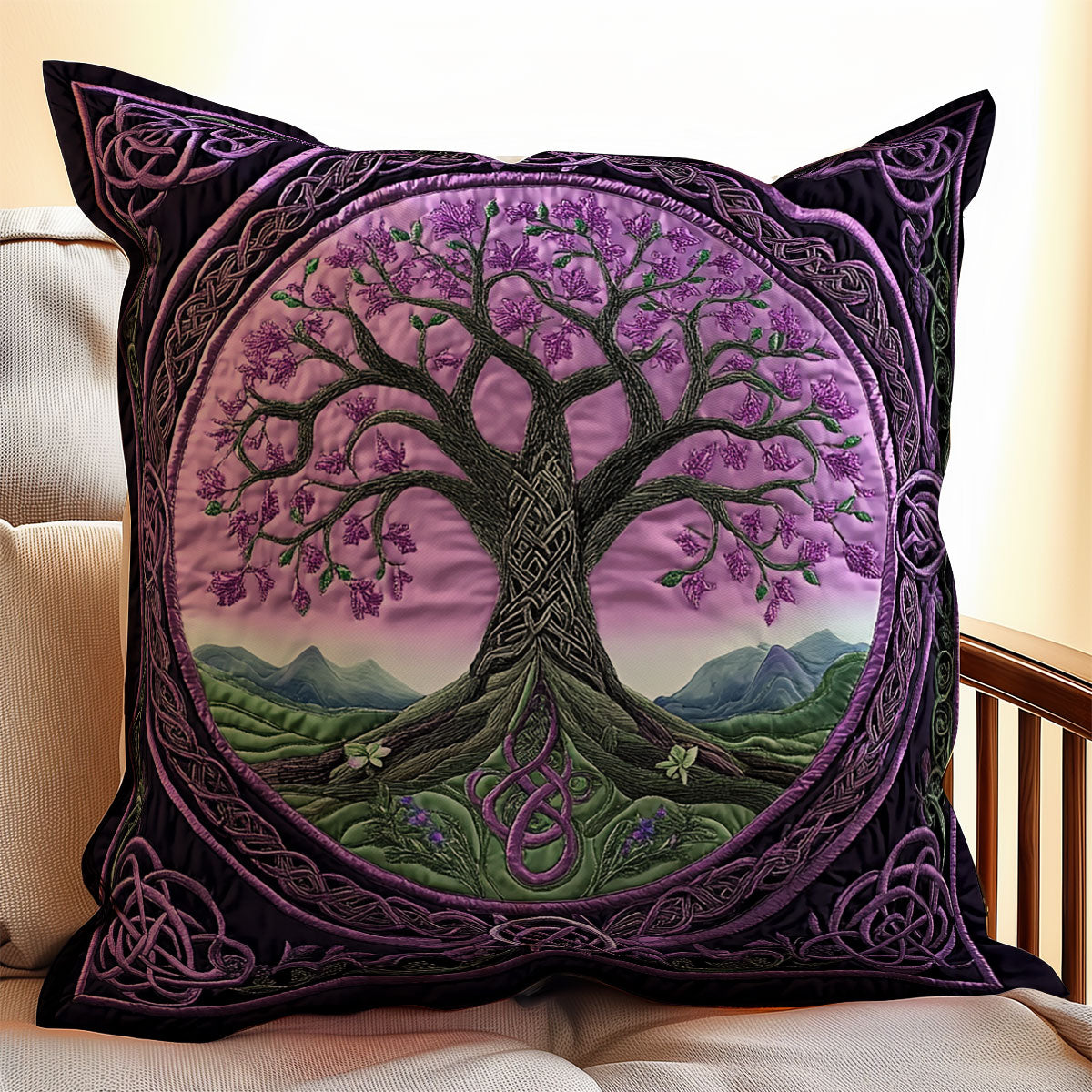 Purple Tree Of Life WX1902096CL Quilt Pillow Case