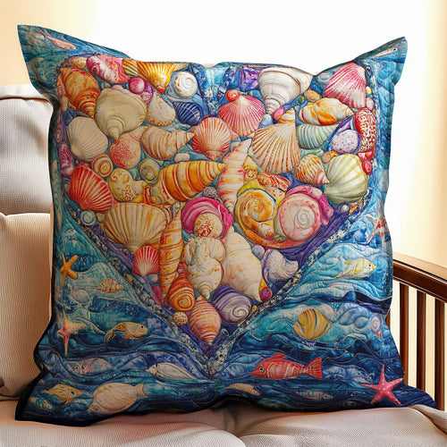 Seashell Heart WX2702162CL Quilt Pillow Case