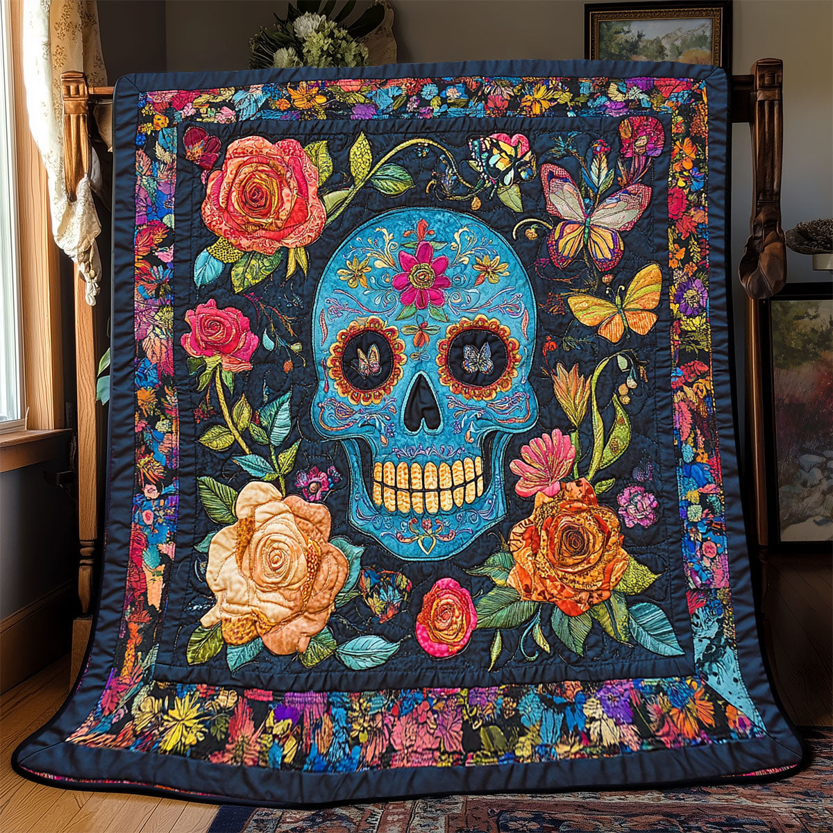 Skull Day Of The Dead WX1302158CL Quilt