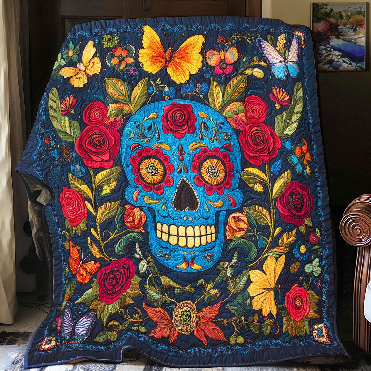 Skull Day Of The Dead WX1302159CL Quilt