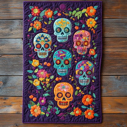 Skull Day Of The Dead WX2102160CL Quilted Table Runner