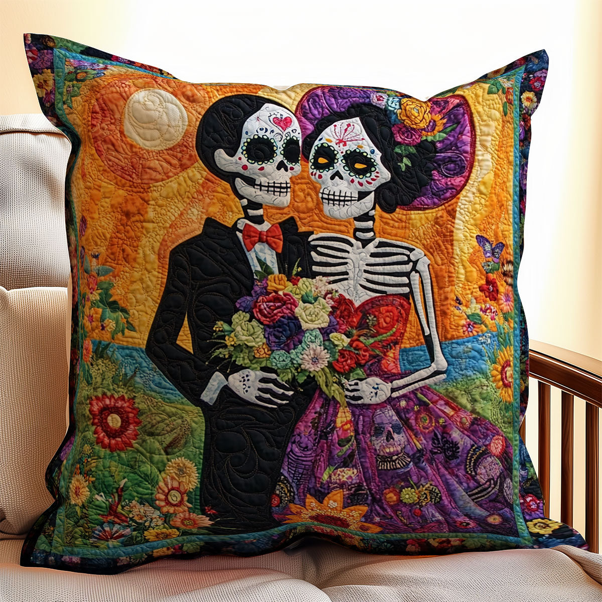 Skull Day Of The Dead WX2802104CL Quilt Pillow Case