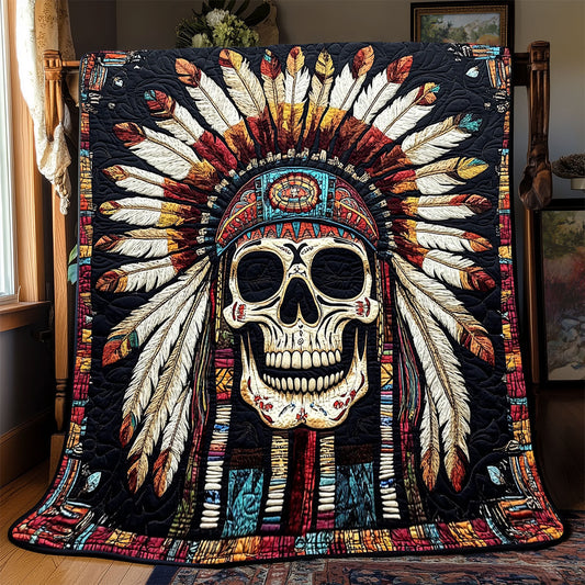 Skull Native American WX0802074CL Quilt