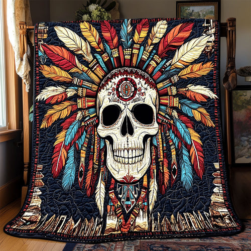 Skull Native American WX0802075CL Quilt