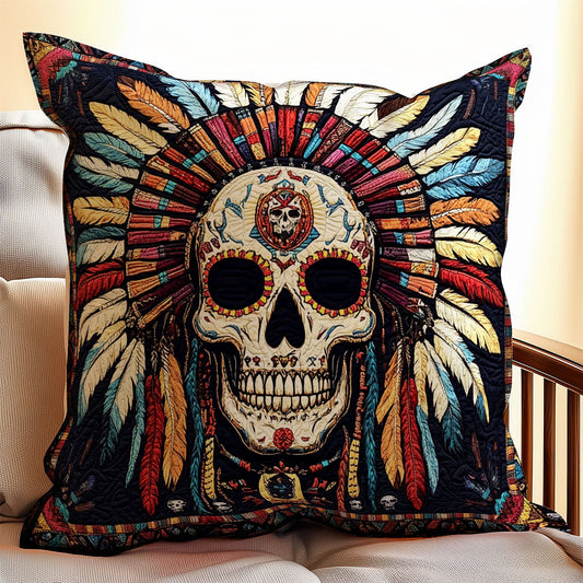 Skull Native American WX0802180CL Quilt Pillow Case