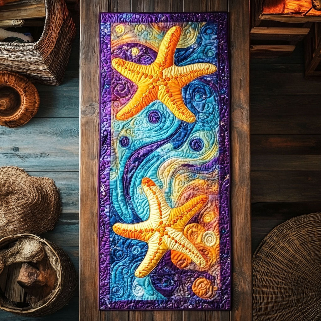 Starfish WX2802185CL Quilted Table Runner