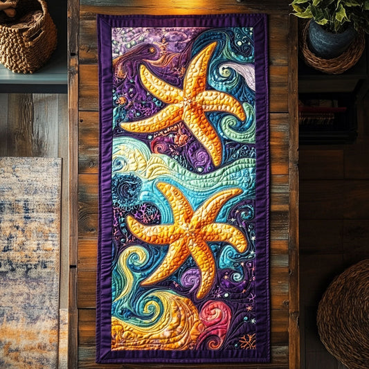 Starfish WX2802186CL Quilted Table Runner