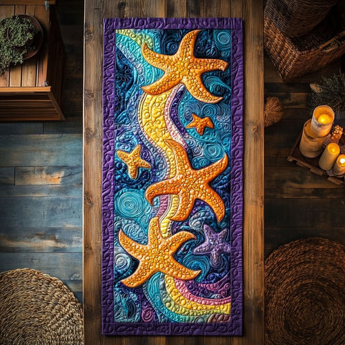 Starfish WX2802187CL Quilted Table Runner