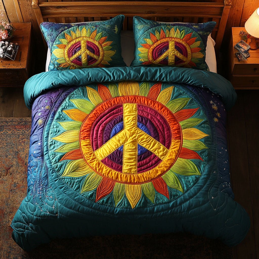 Sunflower Hippie Sign WJ0303027CL Duvet Cover Set