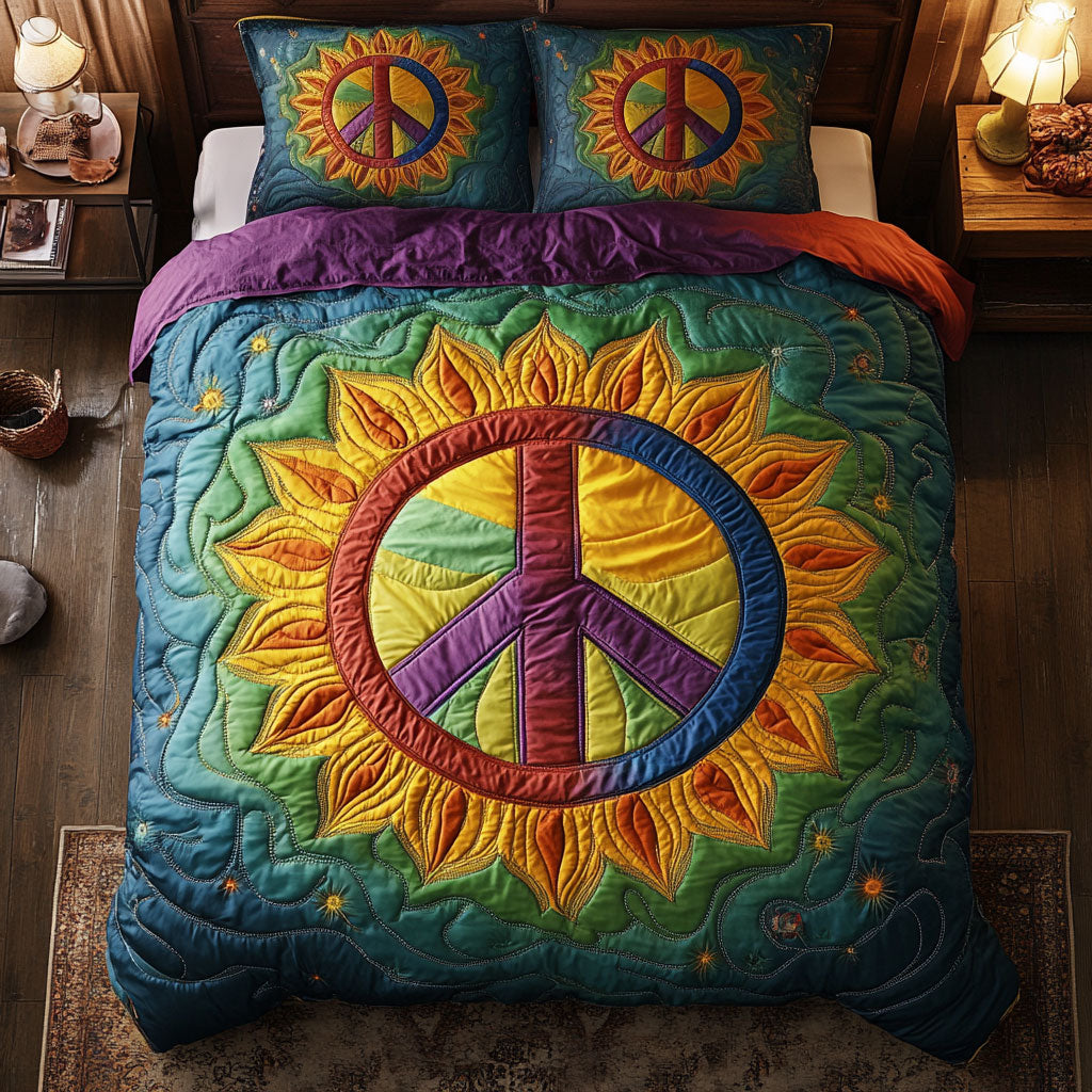 Sunflower Hippie Sign WJ2802074CL Duvet Cover Set