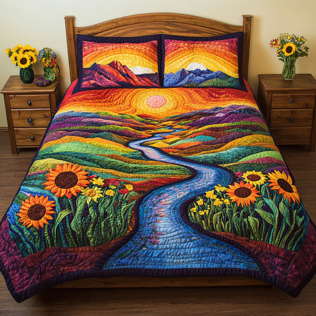 Sunflower Sunset River WJ1003048CL Duvet Cover Set