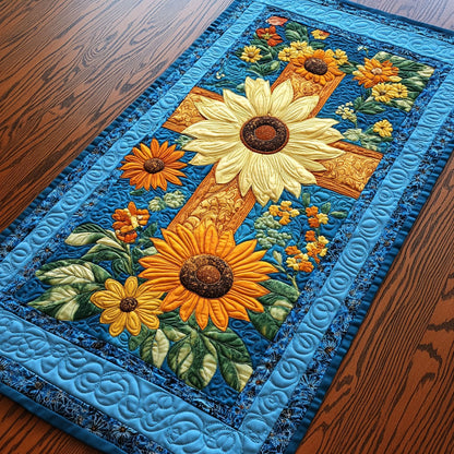 Sunflower Cross WX2102161CL Quilted Table Runner