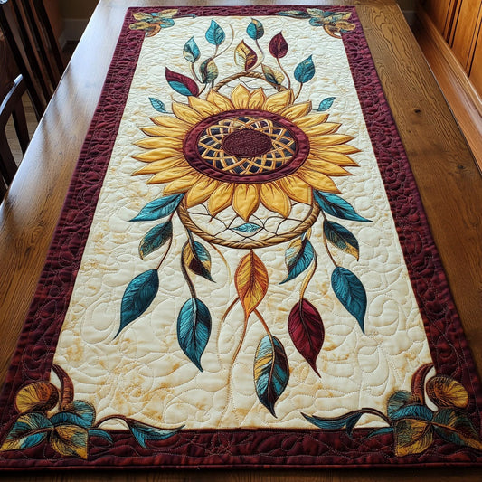 Sunflower Dreamcatcher WX2402166CL Quilted Table Runner