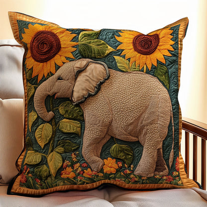 Sunflower Elephant WX0802197CL Quilt Pillow Case