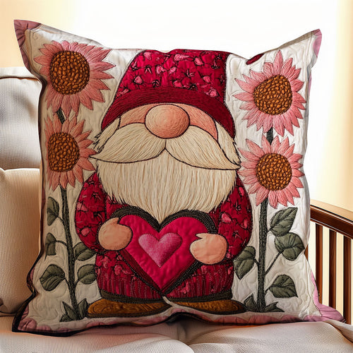 Sunflower Gnome Valentine WX2101102CL Quilt Pillow Case