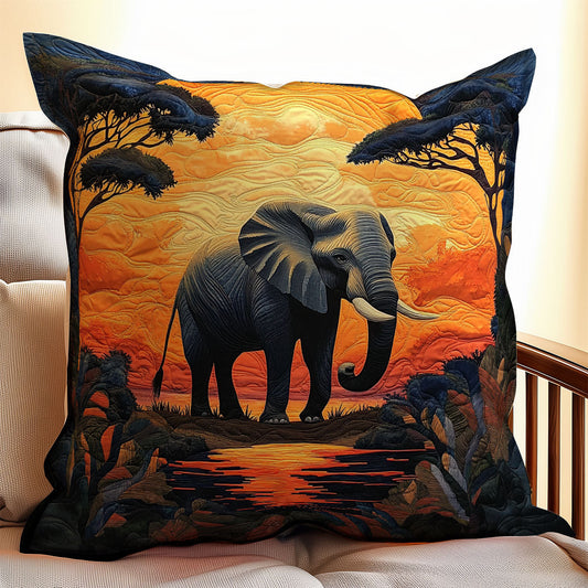 Sunset Elephant WX2802107CL Quilt Pillow Case