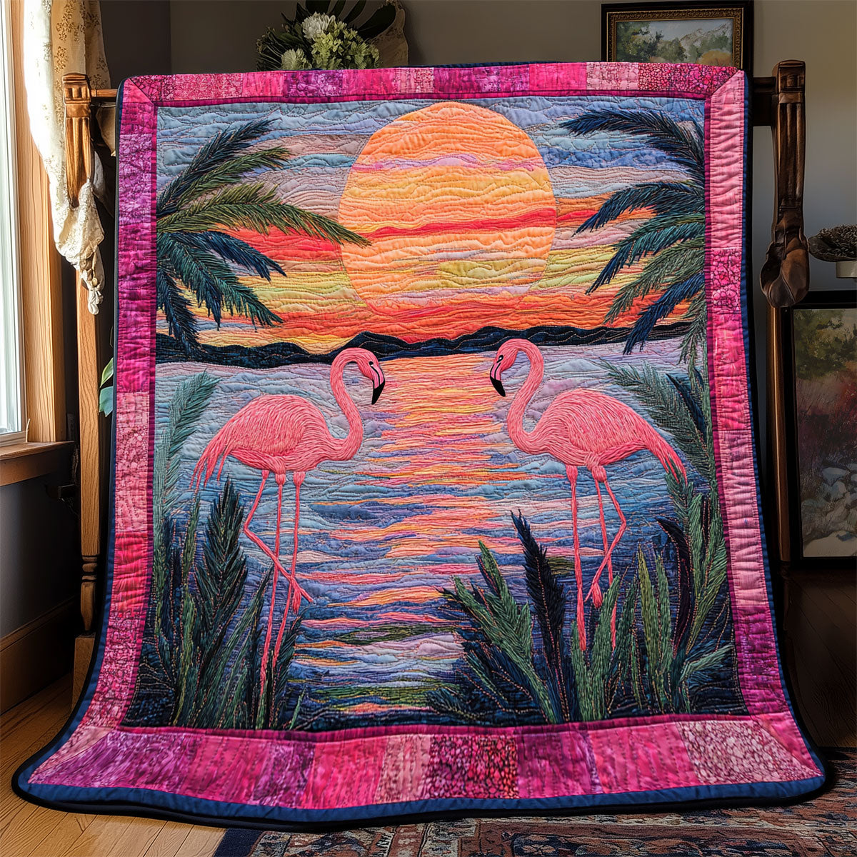 Sunset Flamingo WX1802076CL Quilt