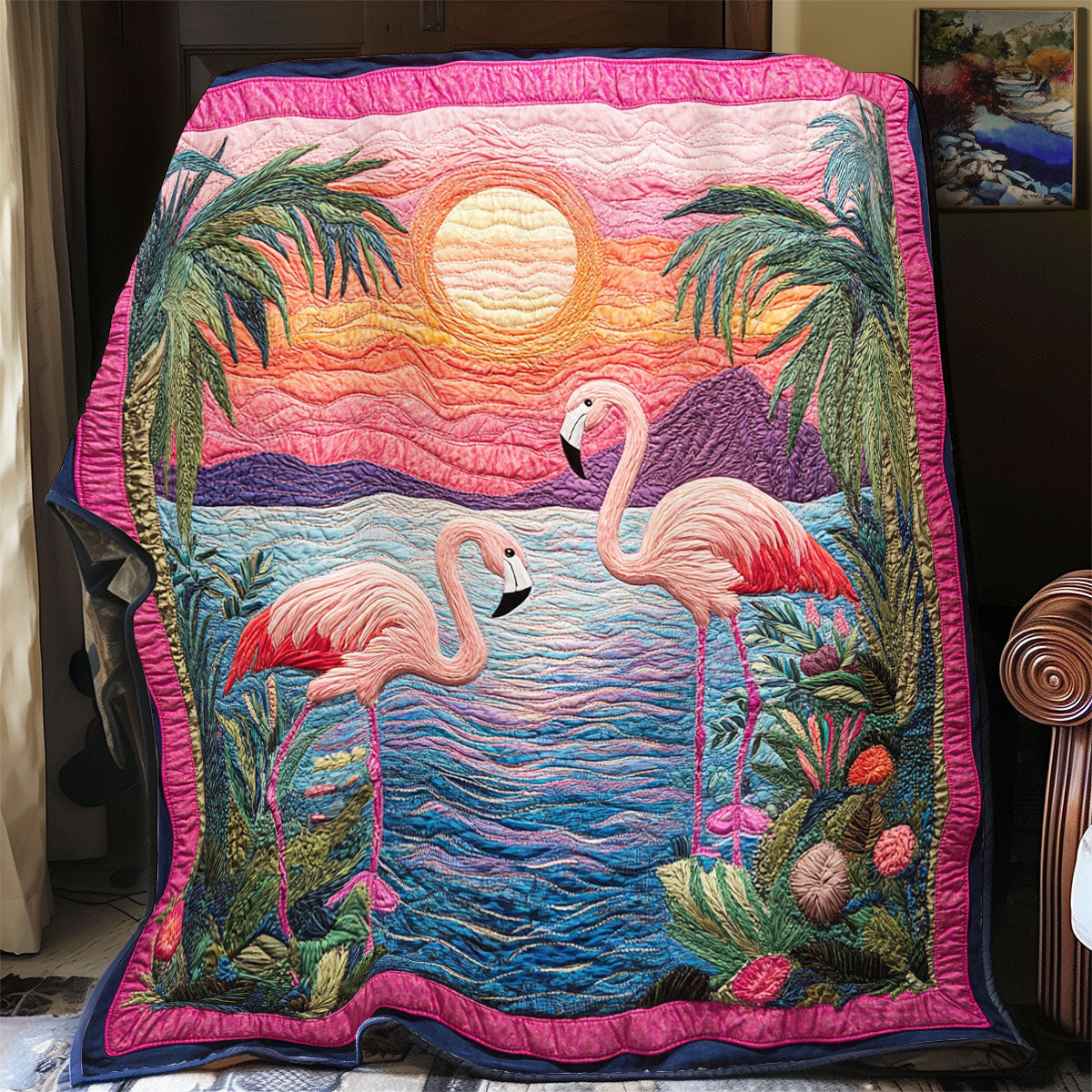 Sunset Flamingo WX1802077CL Quilt