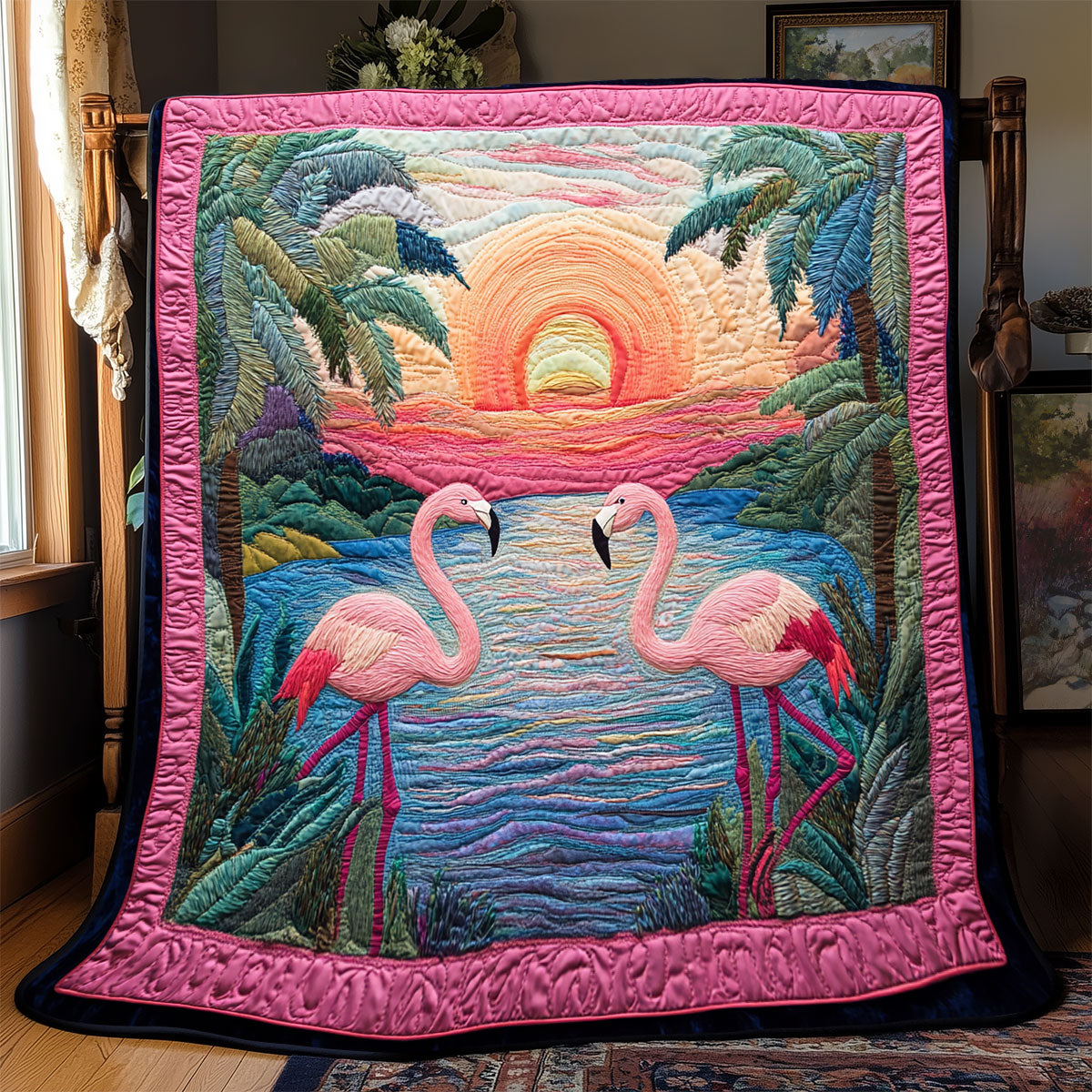 Sunset Flamingo WX1802078CL Quilt