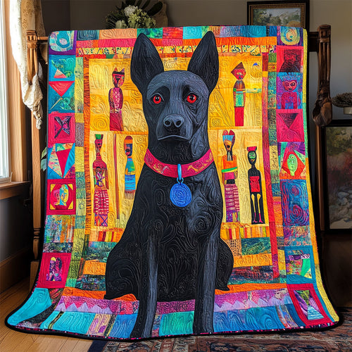 Vibrant Black Dog WX1802096CL Quilt