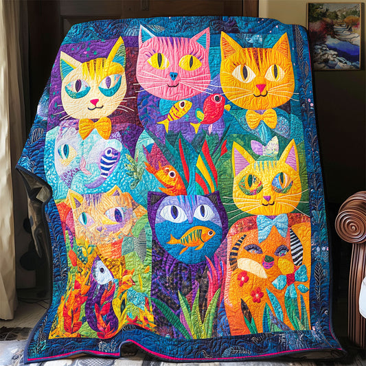 Vibrant Cute Cat WX1302181CL Quilt