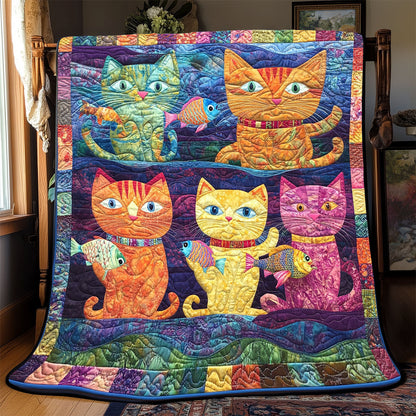 Vibrant Cute Cat WX1302182CL Quilt