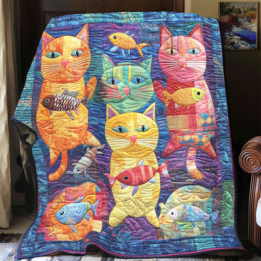 Vibrant Cute Cat WX1302185CL Quilt