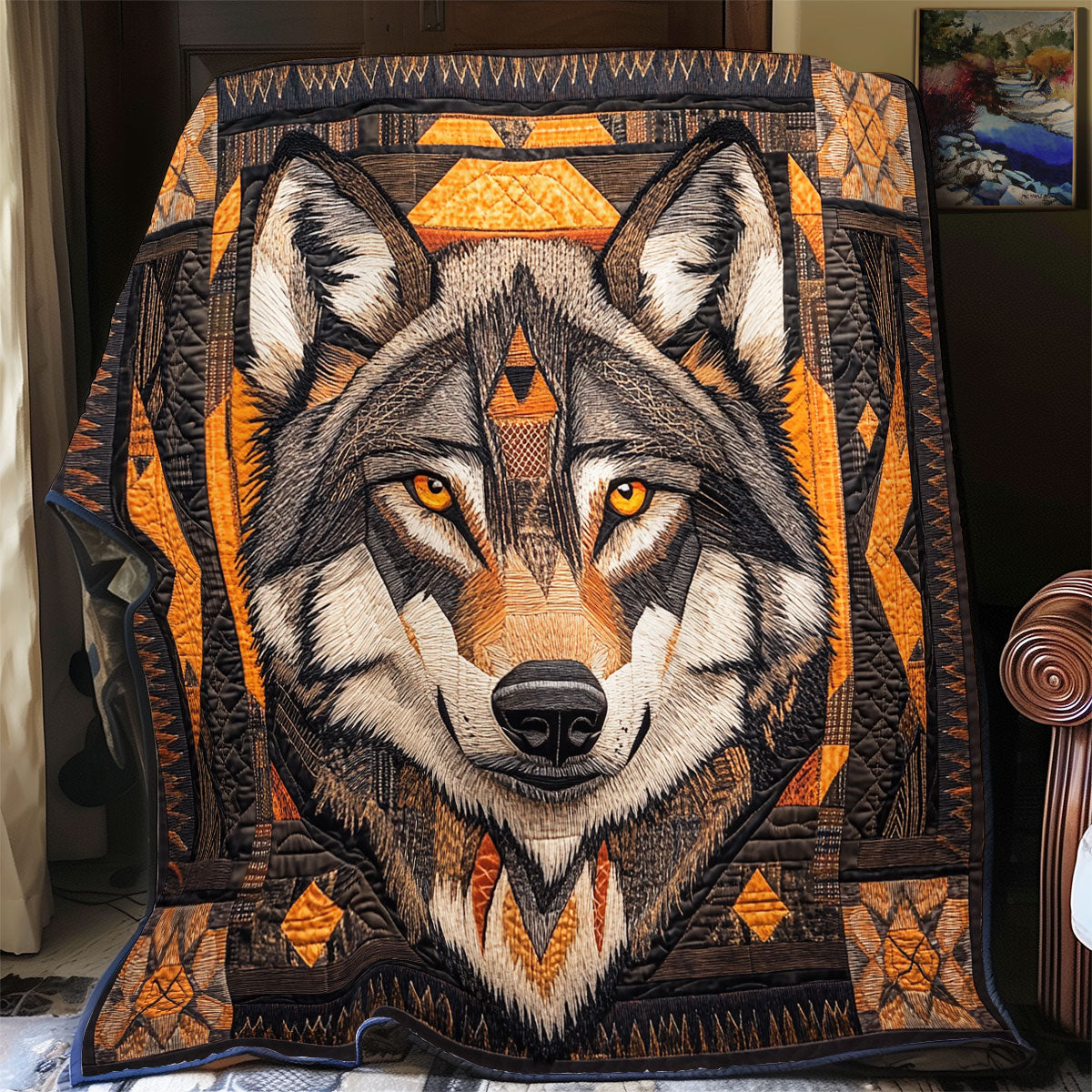 Wolf Native American WX1302197CL Quilt