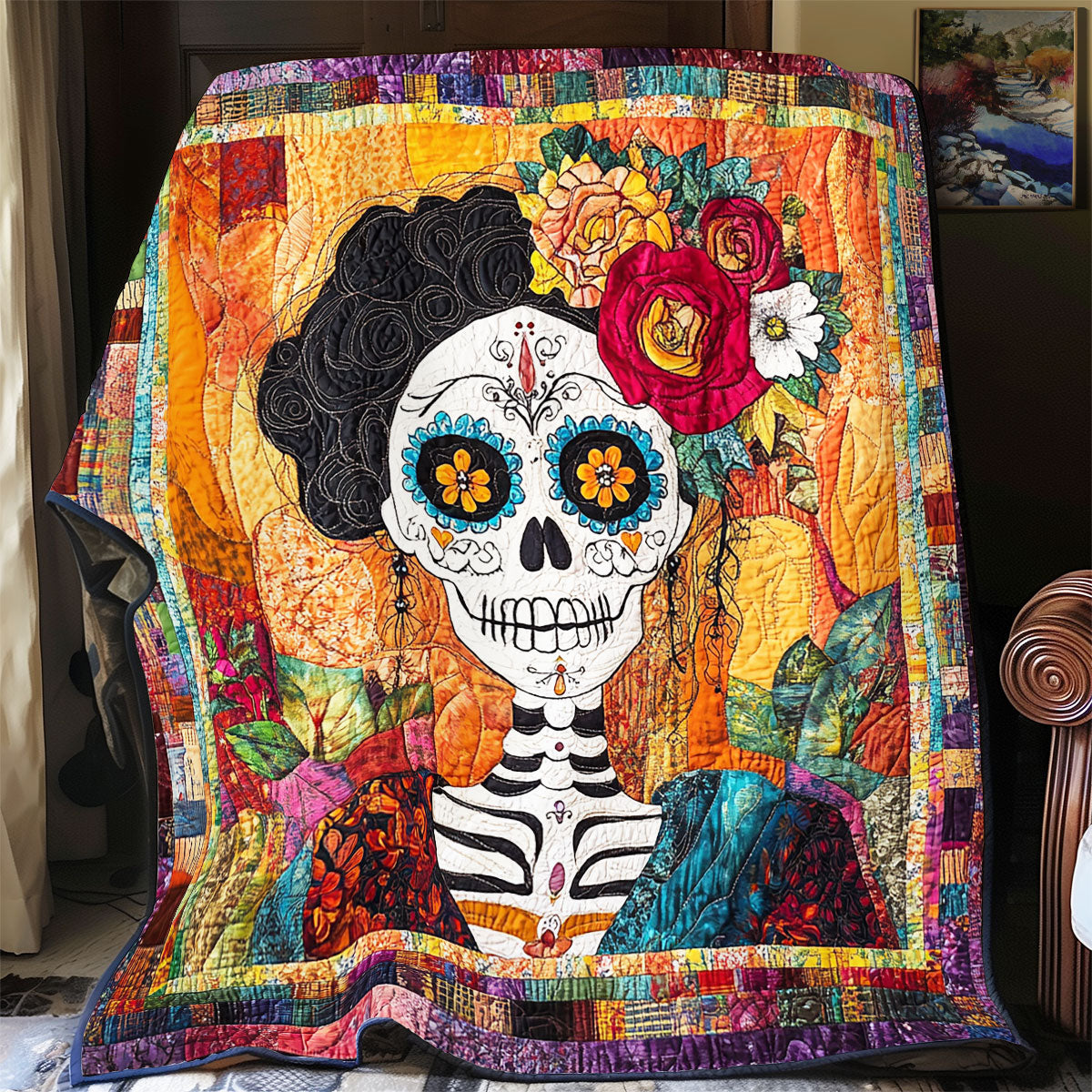 Woman Day Of The Dead WX1302202CL Quilt