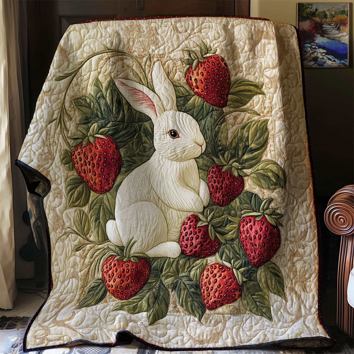 Strawberry Bunny WJ1303026CL Quilt