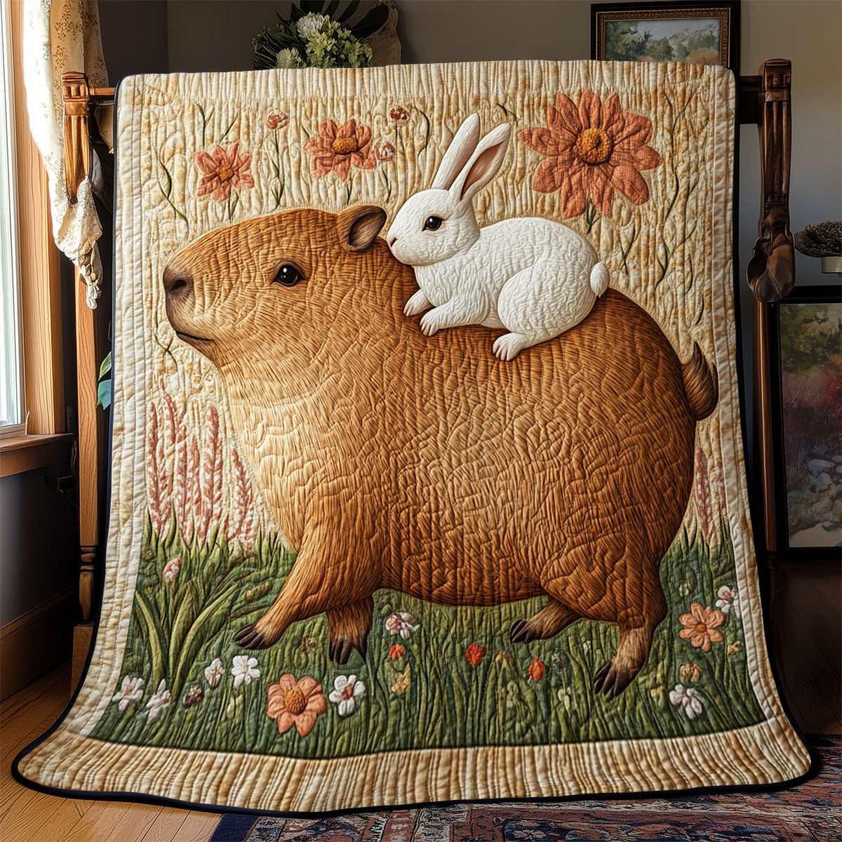 Capybara And Rabbit WJ2401006CL Quilt